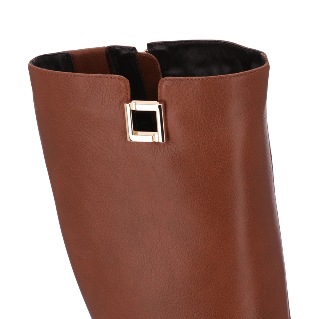 Bota Luz da Lua Feminina Cano Longo Ambar Couro Marrom 2