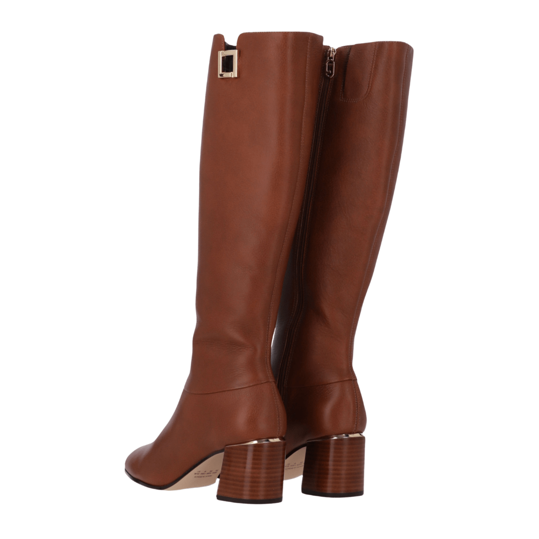 Bota Luz da Lua Feminina Cano Longo Ambar Couro Marrom 5