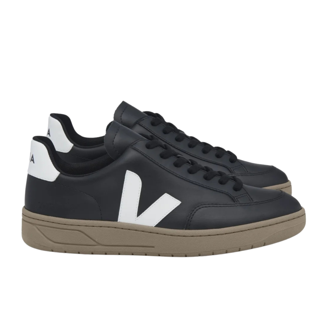 Tênis Veja Feminino V-12 Black White Dune Couro