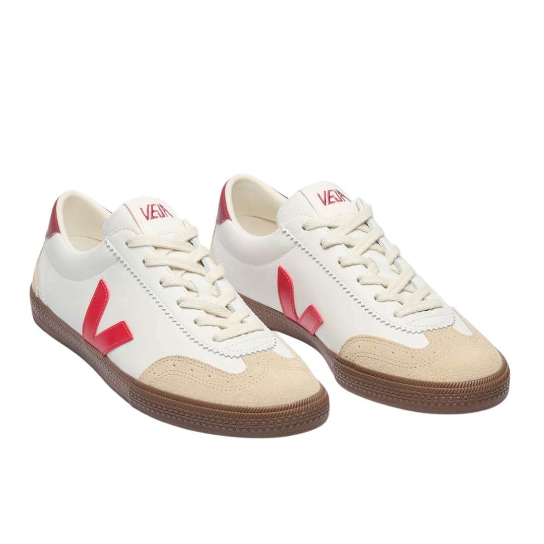 Tênis Veja Feminino Volley White Pekin Bark Couro Branco 2