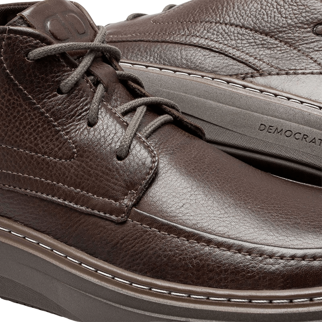 Bota Democrata Grid Masculina Grid Café Tabaco Couro Marrom 3