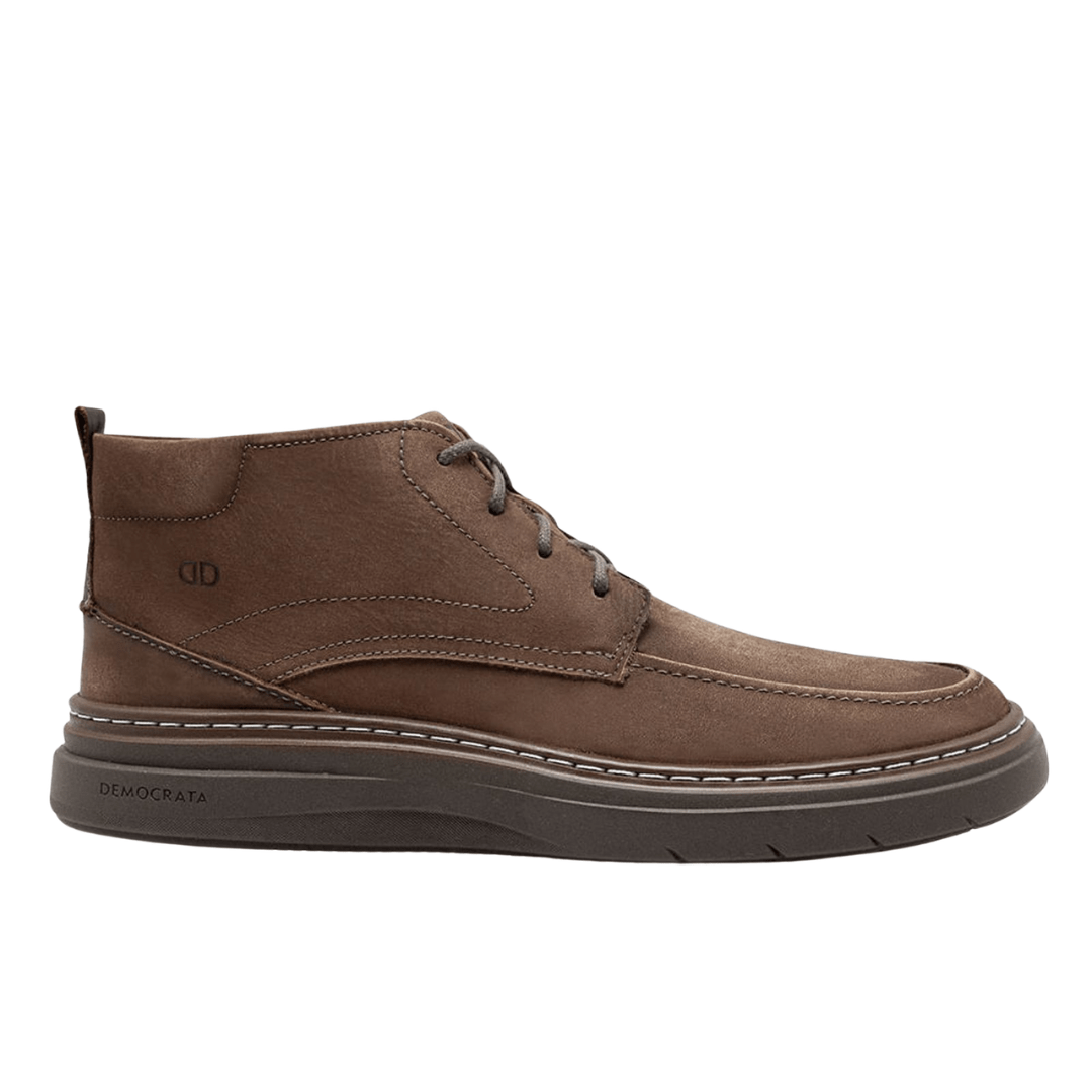 Bota Democrata Grid Masculina Grid Castanho Tabaco Couro
