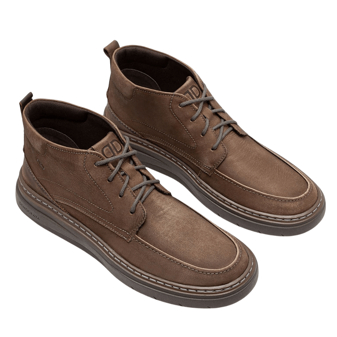 Bota Democrata Grid Masculina Grid Castanho Tabaco Couro Marrom 2