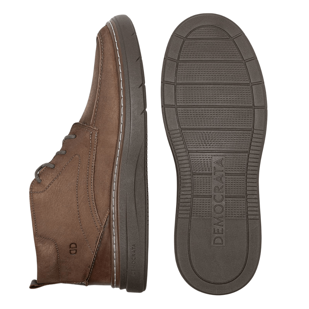 Bota Democrata Grid Masculina Grid Castanho Tabaco Couro Marrom 4