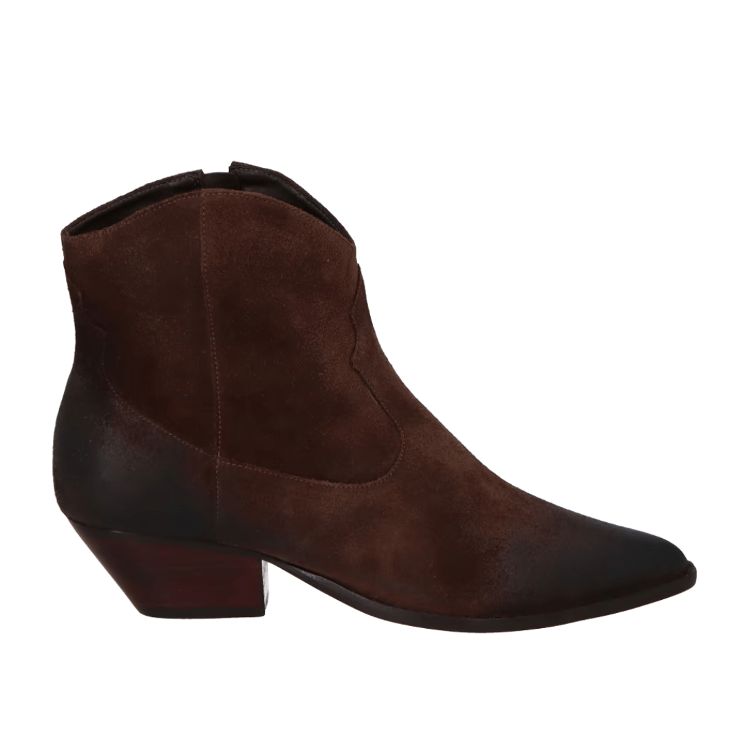 Bota Luiza Barcelos Western Feminina Marrom Couro Camurça