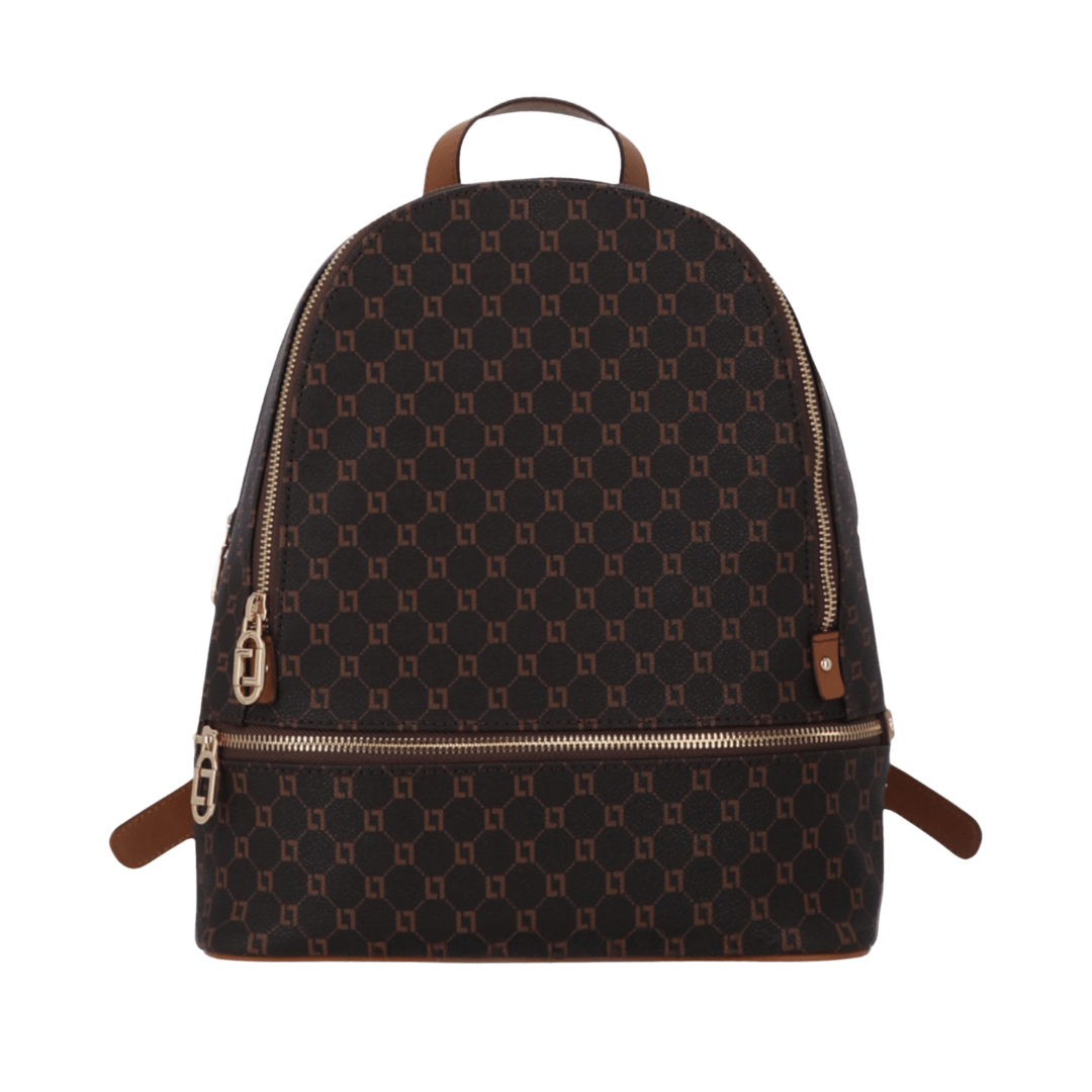 Mochila Luz da Lua Marrom Monograma Couro