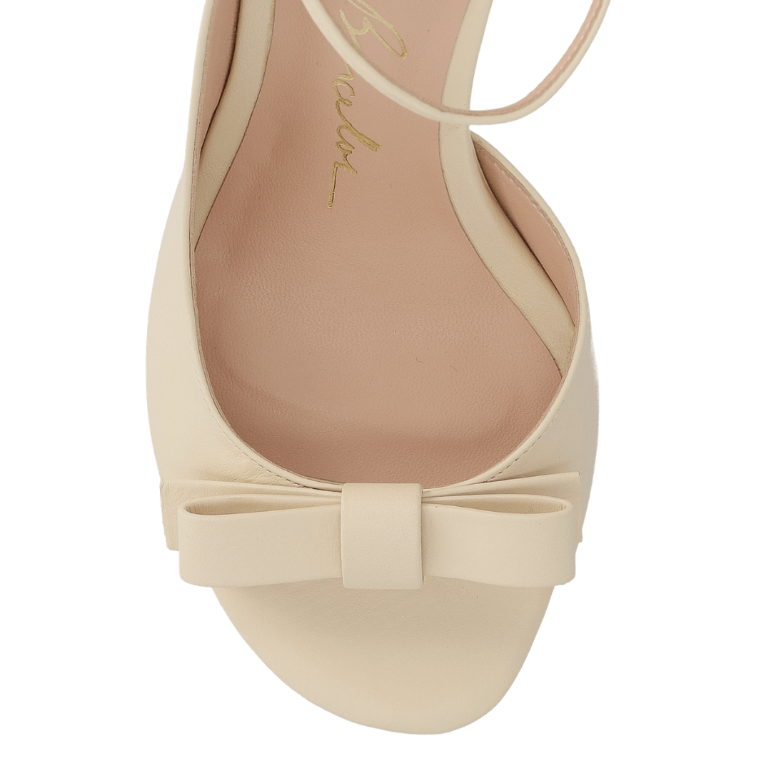 Sandália Luiza Barcelos Feminina Salto Alto Off White Couro Off White 3