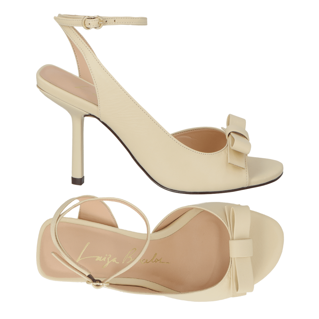 Sandália Luiza Barcelos Feminina Salto Alto Off White Couro Off White 4