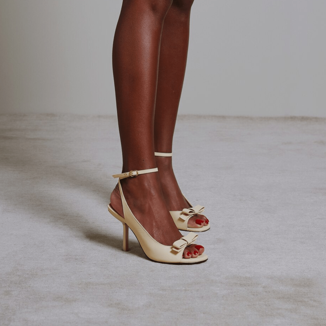Sandália Luiza Barcelos Feminina Salto Alto Off White Couro Off White 6