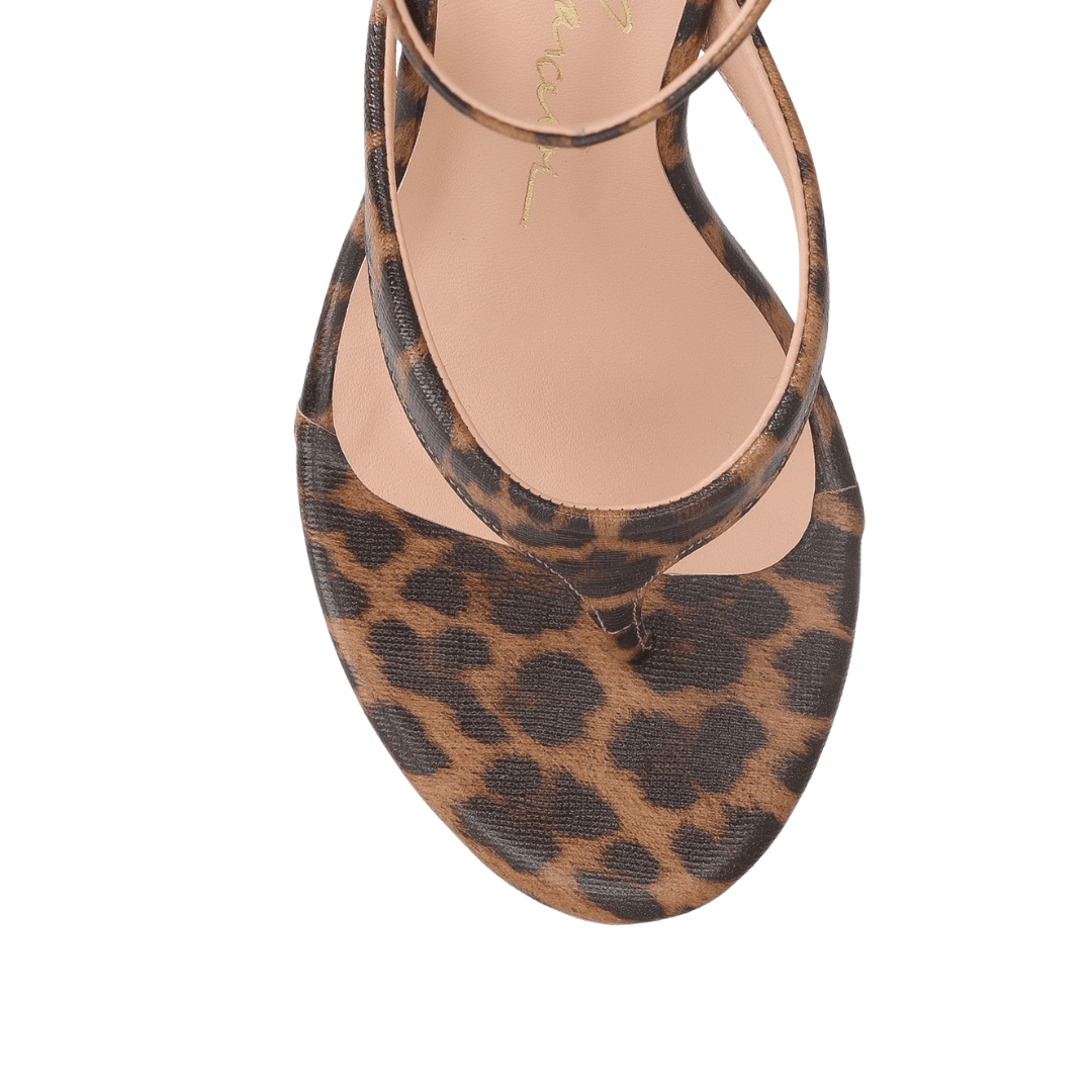 Sandália Luiza Barcelos Feminina Salto Anabela Onça Couro Animal Print 3