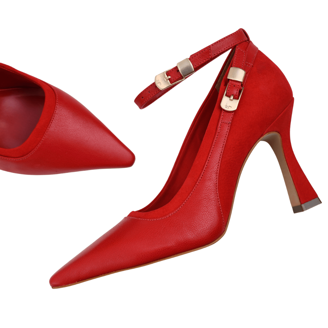 Scarpin Jorge Bischoff Feminino Salto Alto Vermelho Couro Vermelho 3