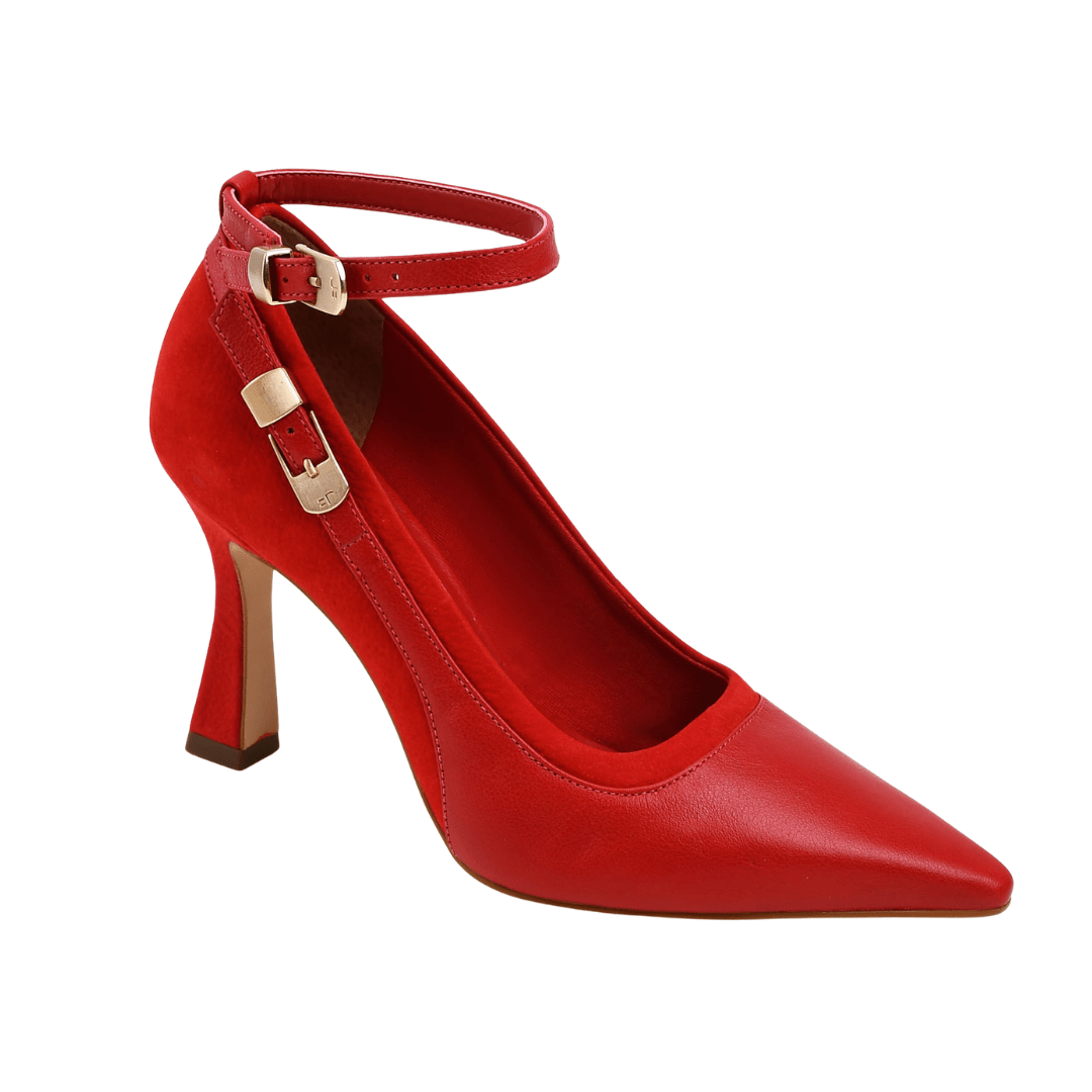 Scarpin Jorge Bischoff Feminino Salto Alto Vermelho Couro Vermelho 4