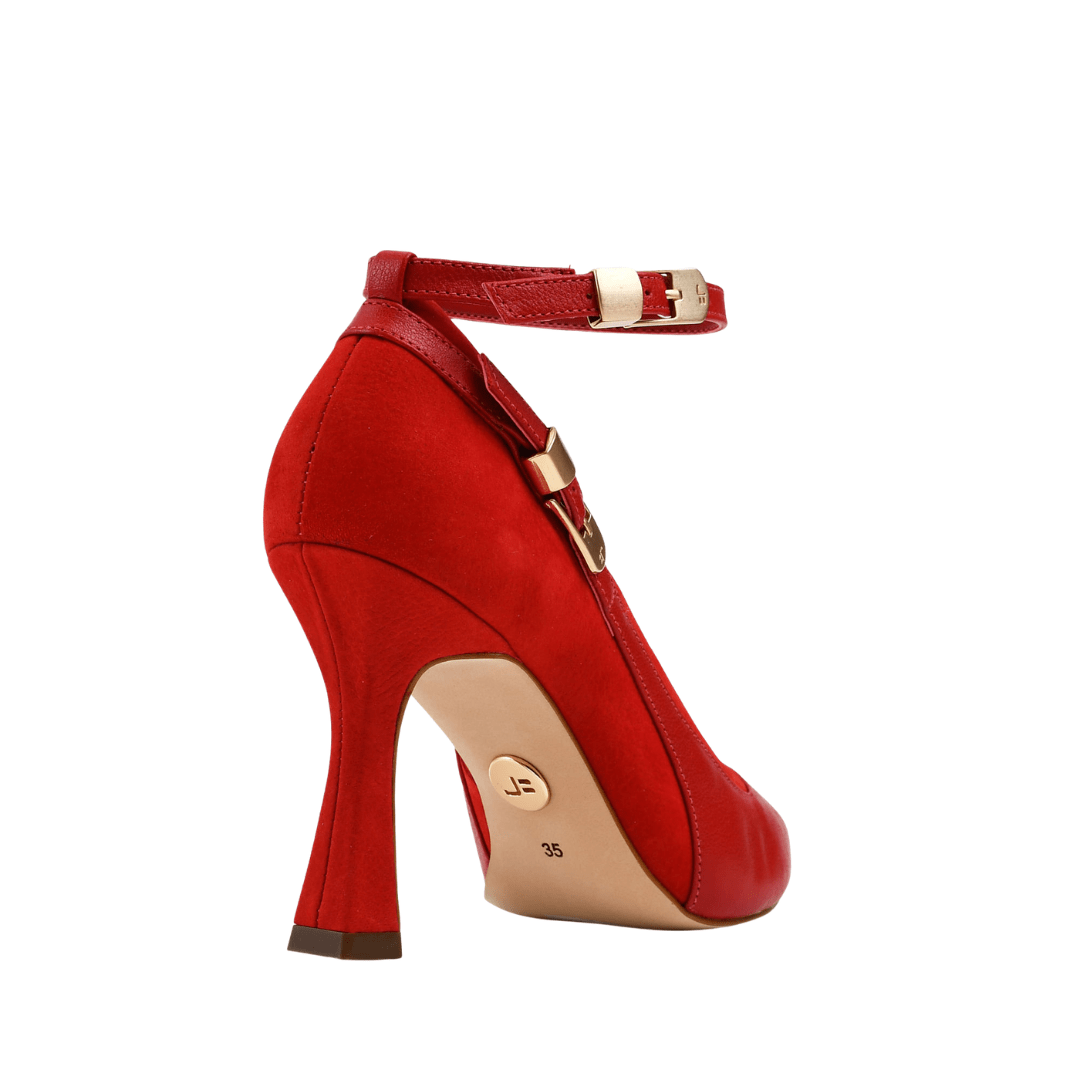Scarpin Jorge Bischoff Feminino Salto Alto Vermelho Couro Vermelho 5