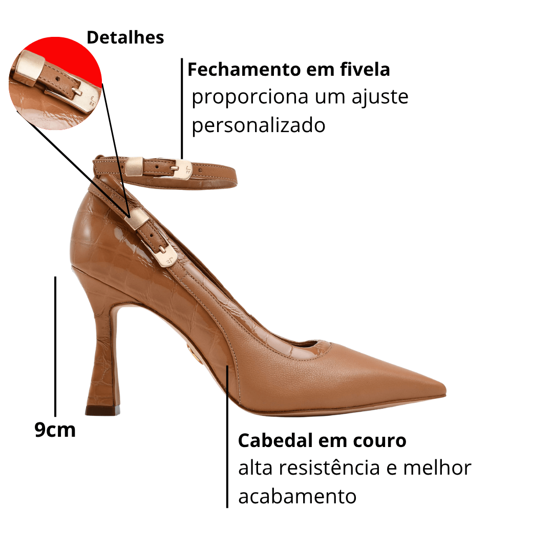 Scarpin Jorge Bischoff Feminino Salto Alto Caramelo Couro Marrom 2