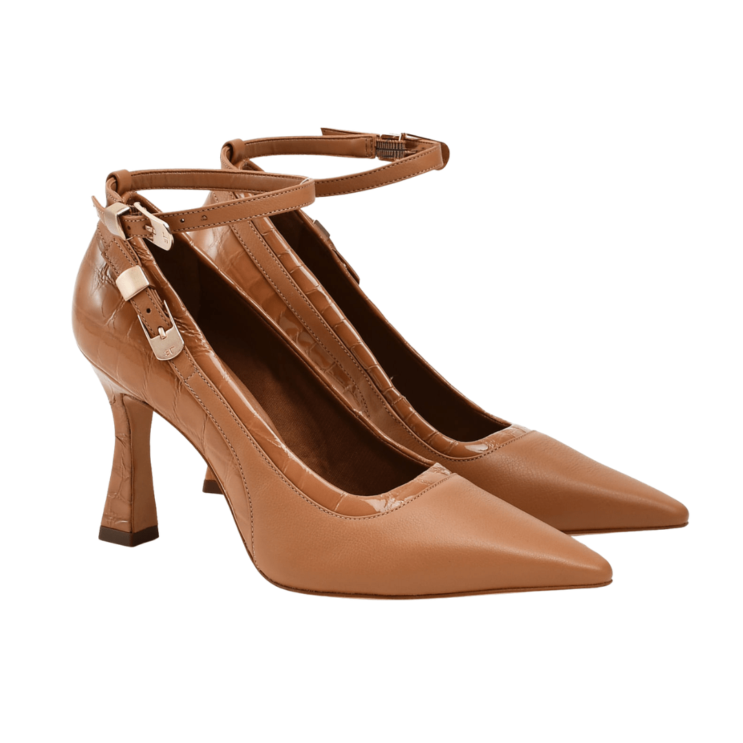 Scarpin Jorge Bischoff Feminino Salto Alto Caramelo Couro Marrom 3