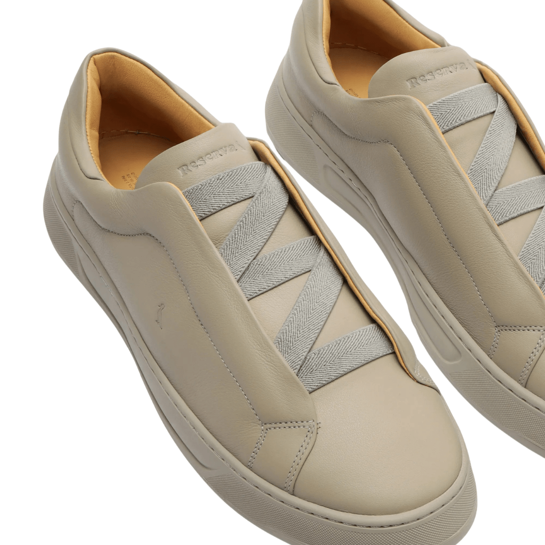 Tênis Reserva Masculino Cinza Couro Bege 2
