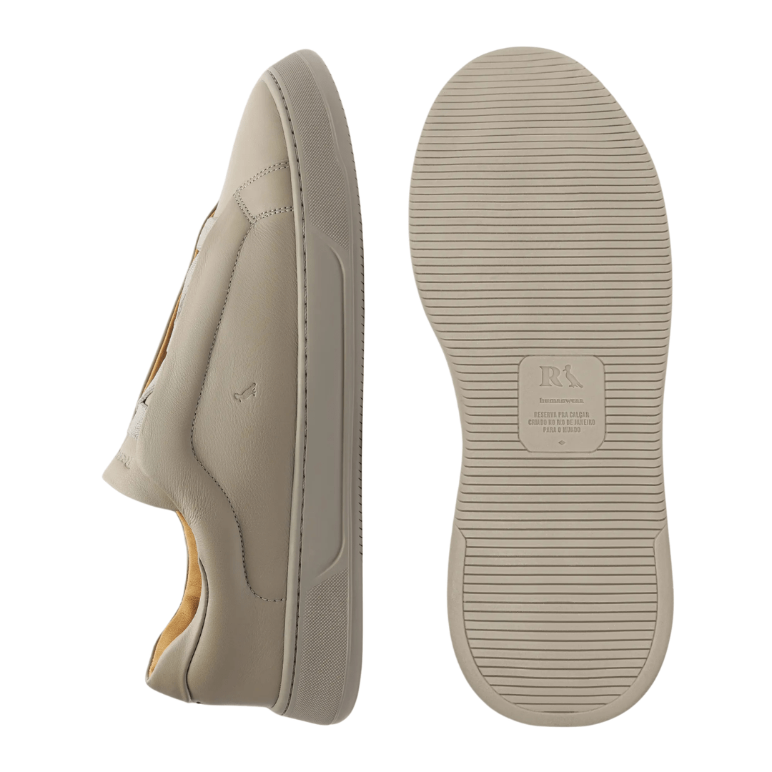 Tênis Reserva Masculino Cinza Couro Bege 4