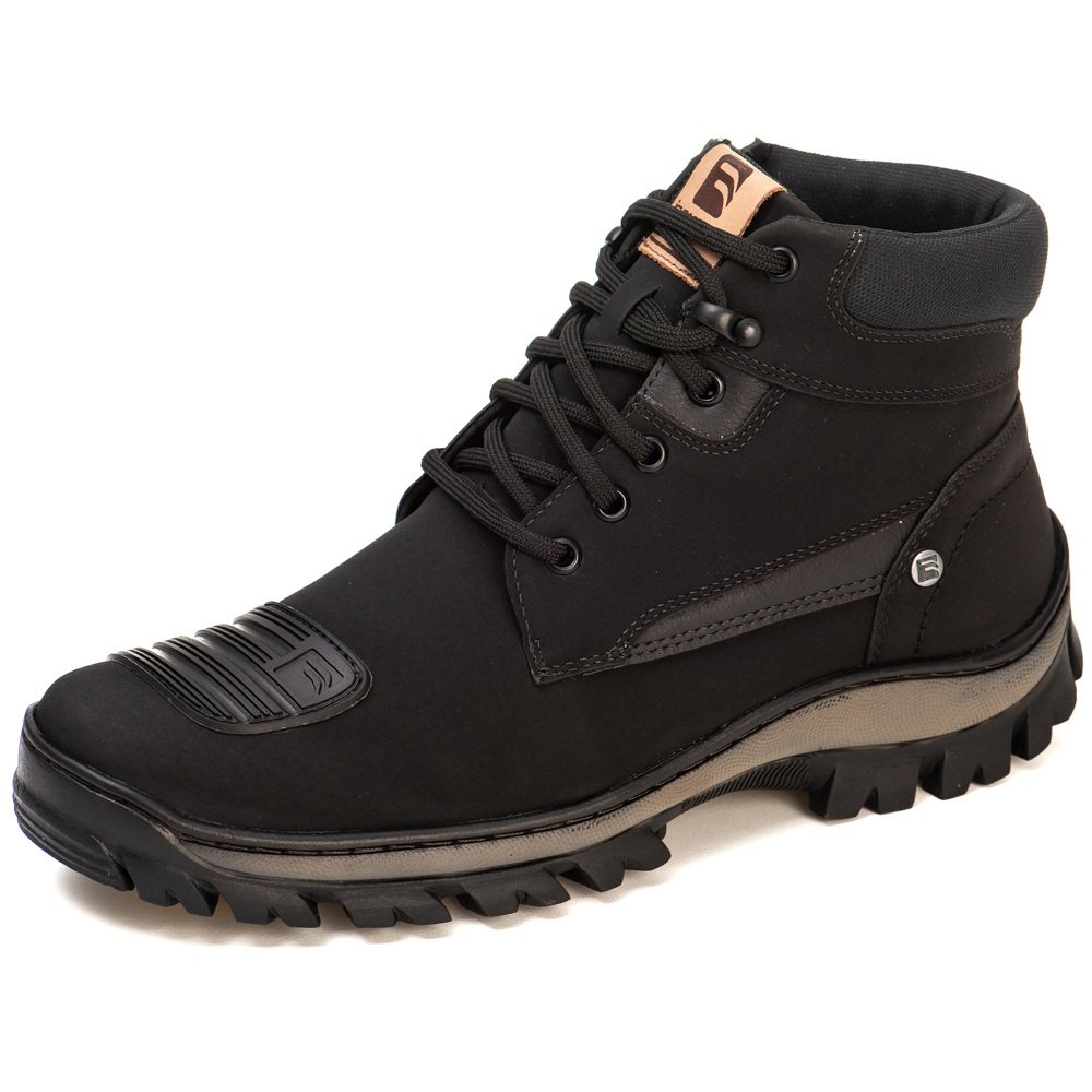 Bota Coturno Adventure com Biqueira Trilha Estilo COnforto Cano Medio Sola Tratorada Trabalho
