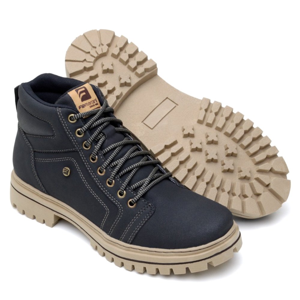 Bota Coturno Masculino Cano Curto Sola Tratorada Leve Cadarco Trilha Esporte  Motoqueiro Preto 3