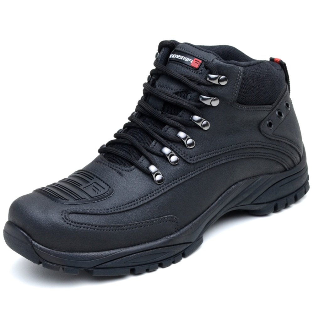 Bota Coturno Masculino Motoqueiro Trilha Resistente  Cano Curto Sola Emborrachada Pedaleira