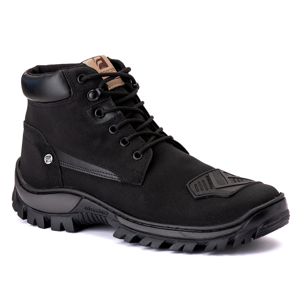 Bota Coturno Adventure Moda Casual Dia Dia Masculina Cano Medio Cadarco Sola Tratorada Emborrachada