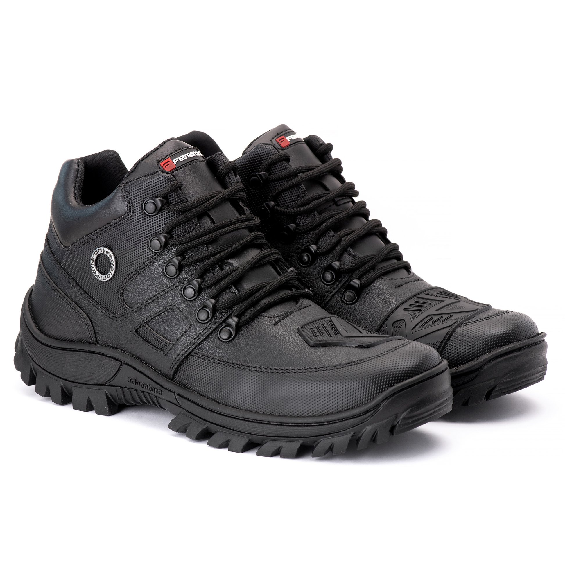 Bota Coturno Motociclista Sola Tratorada Estilo Conforto Moda Casual Masculino Cano Curto Cadarco Preto 4