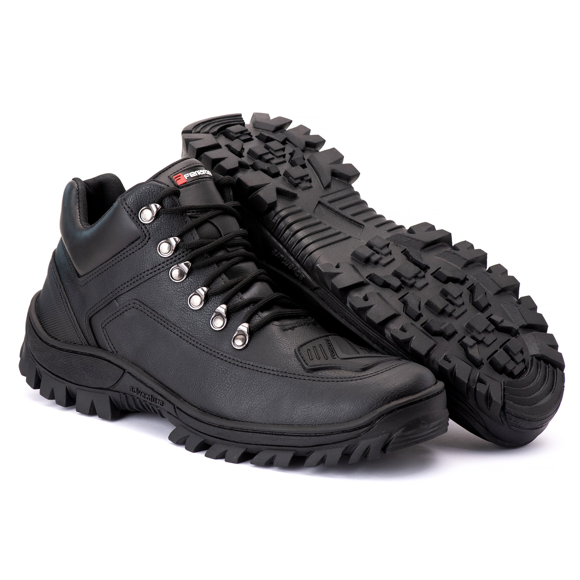 Bota Coturno Motoqueiro Ferraroni Com Cadarco Preto 4
