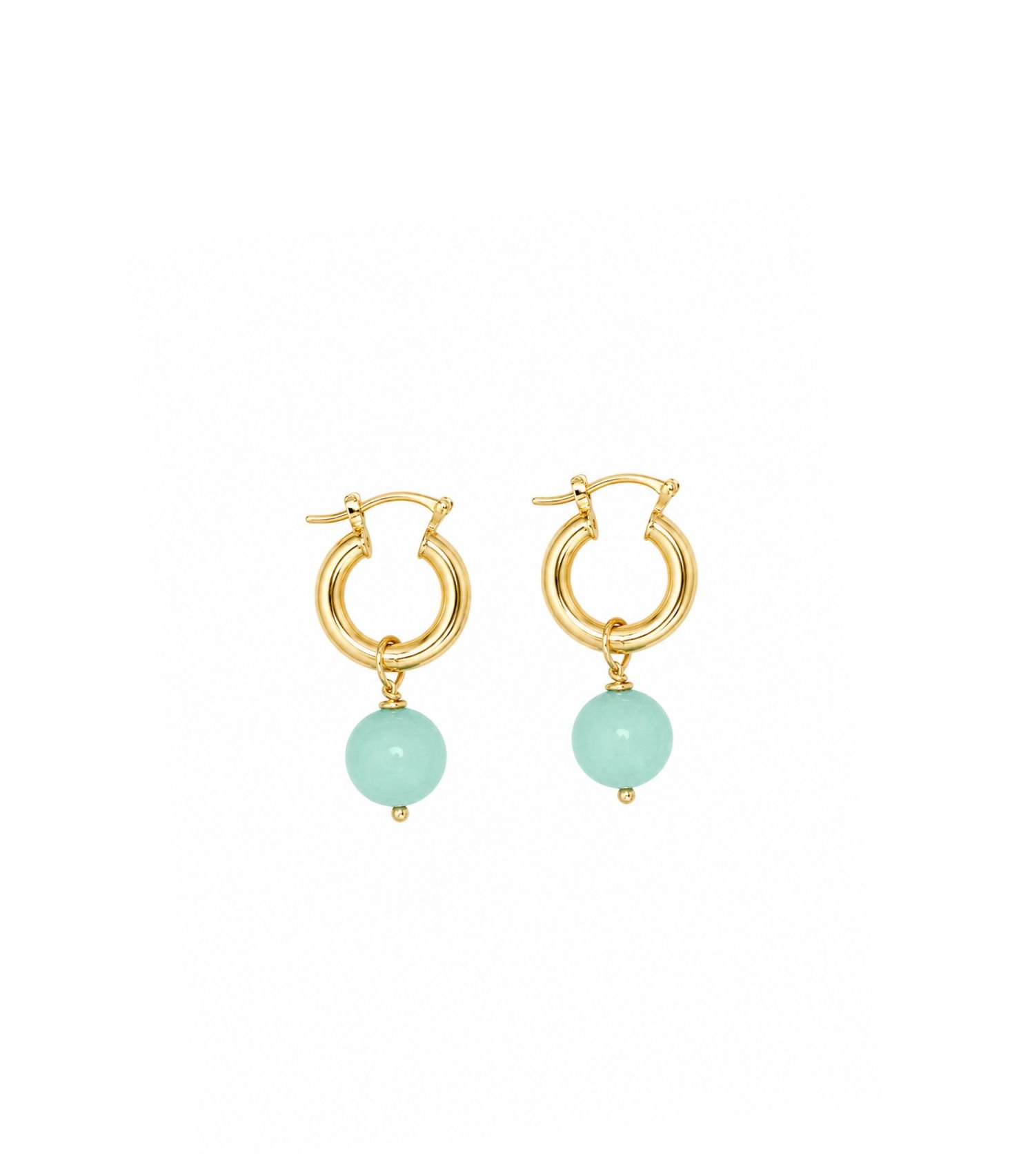 Brinco Alegria - jade e banho de ouro 18k