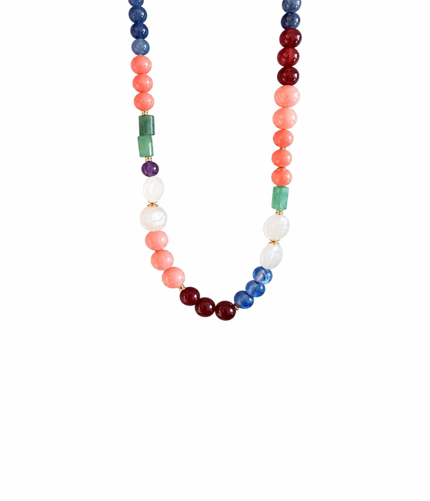 Colar Confete - ágata, quartzo, ametista, pérola shell, jade