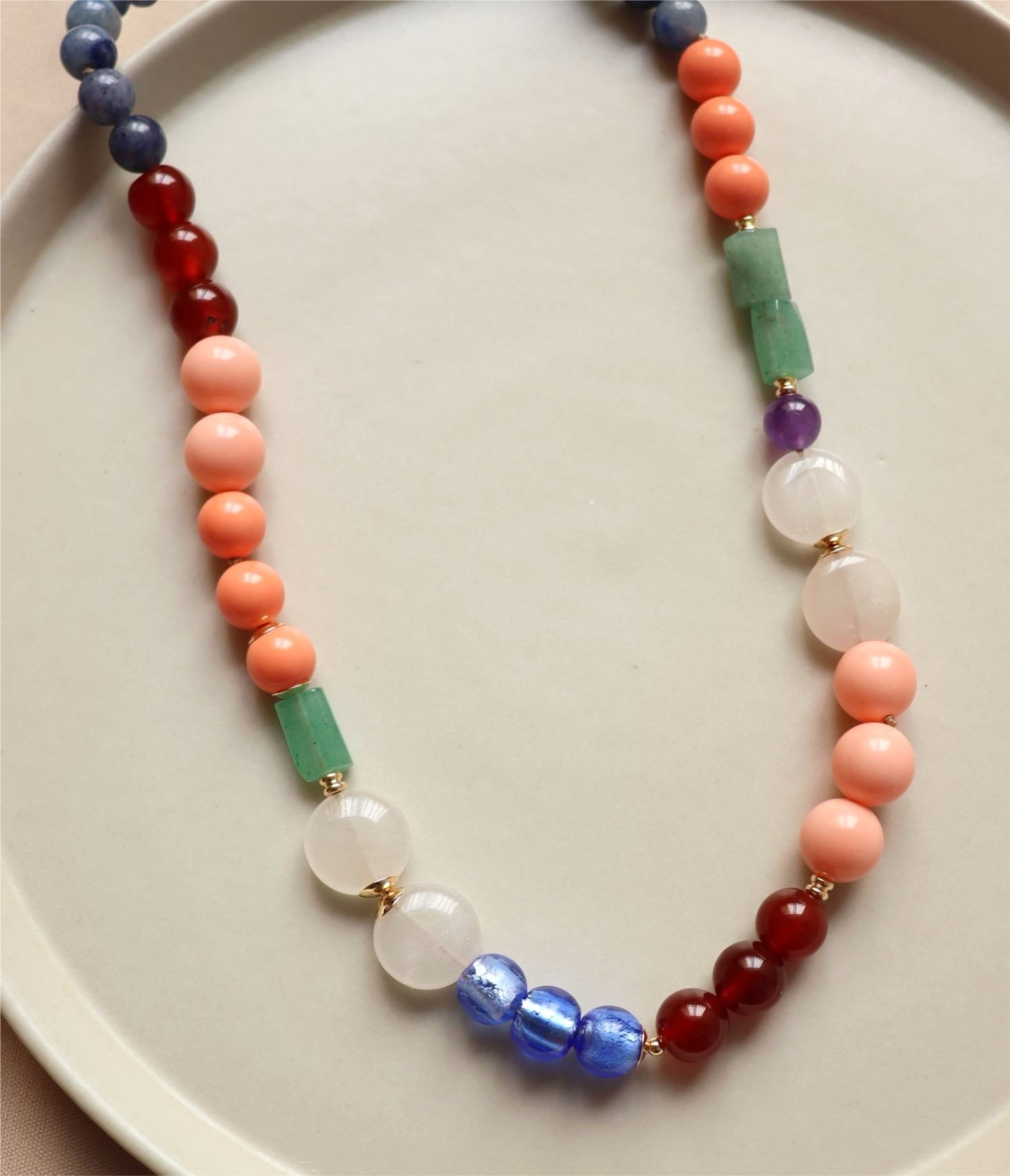 Colar Confete - ágata, quartzo, ametista, pérola shell, jade Multicores 2