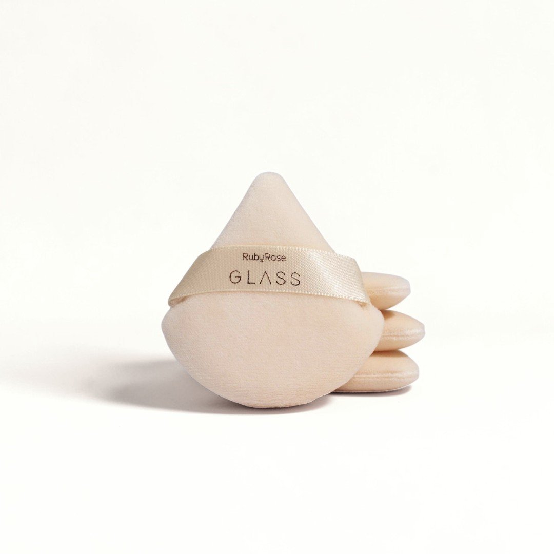 Esponja de Maquiagem Powder Puff GLASS - Hbs04 - Ruby Rose Bege 2