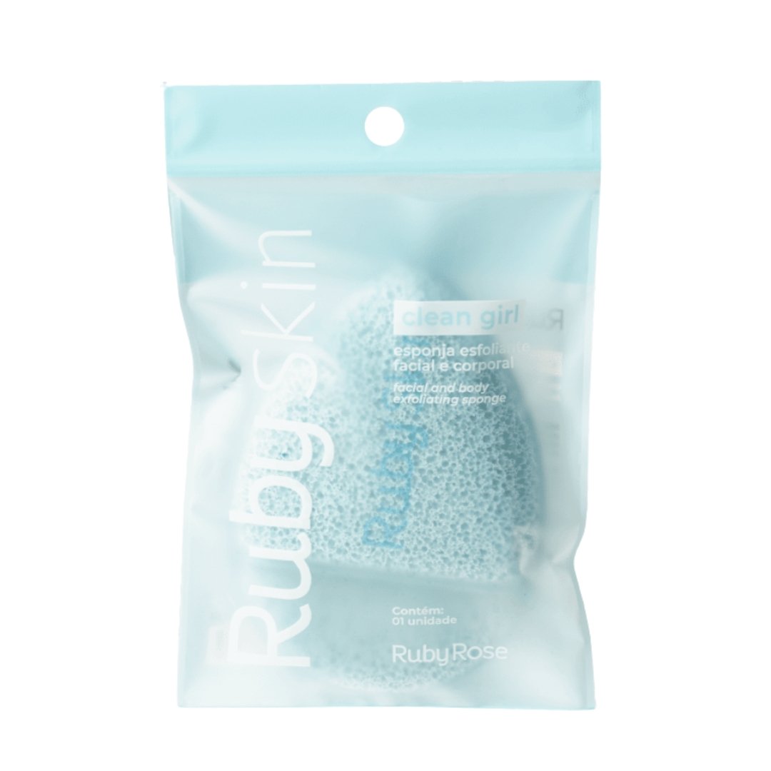 Esponja Esfoliante Facial e Corporal Puff Clean Ruby Skin - Hba7000 - Ruby Rose Azul 2