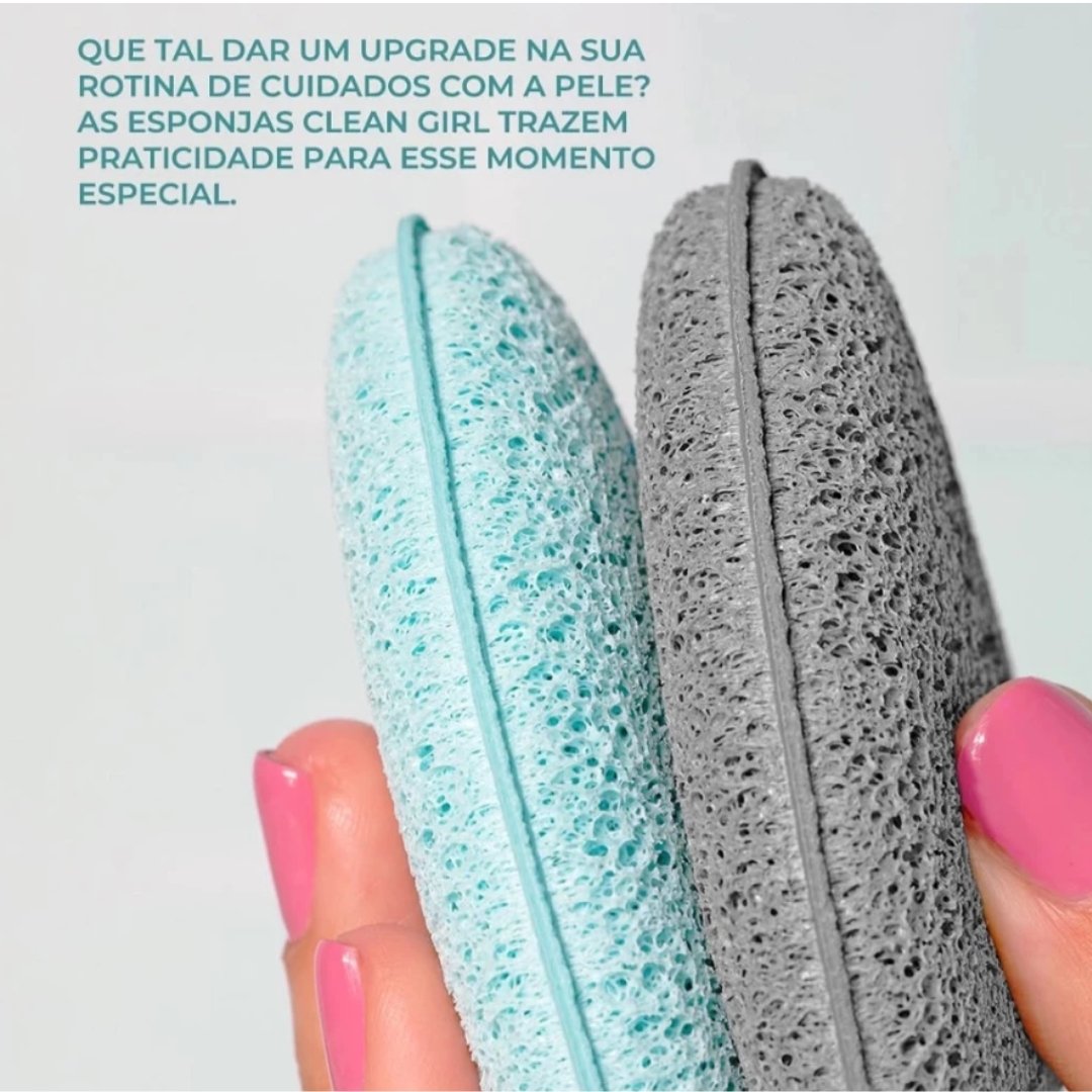 Esponja Esfoliante Facial e Corporal Puff Clean Ruby Skin - Hba7000 - Ruby Rose Cinza 3