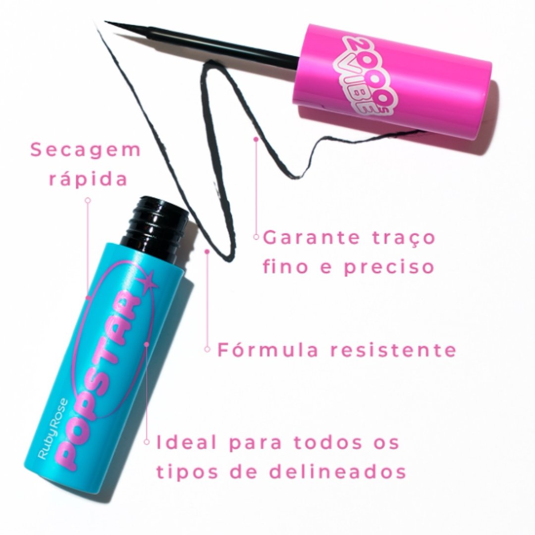 Delineador Liquido Eyes Dont Lie Popstar - HBE2101 - Ruby Rose Preto 5
