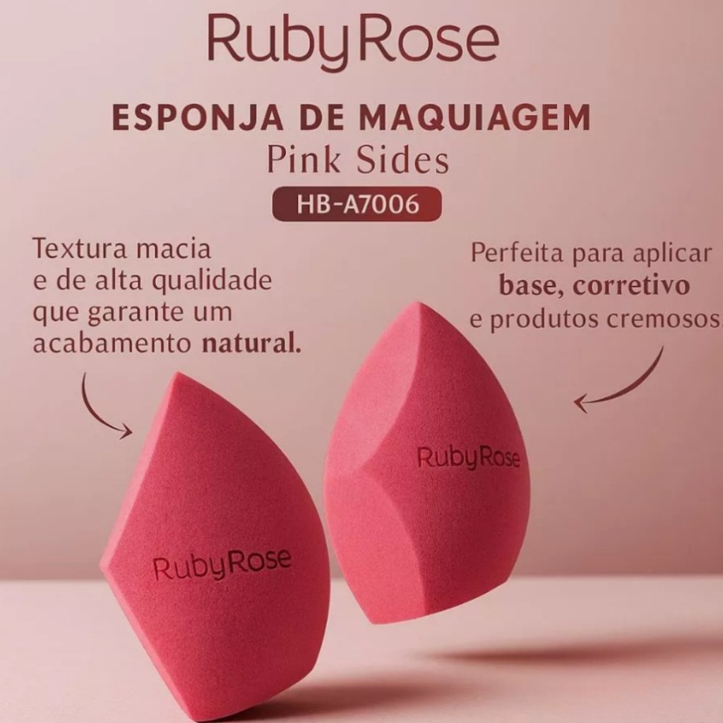 Esponja de Maquiagem Pink Sides - HBA7006 - Ruby Rose Rosa 5