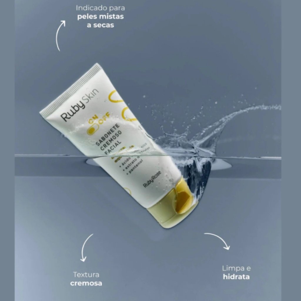 Sabonete Cremoso Hidratacao facial On Off - HB327 - Ruby Rose ÚNICO 3
