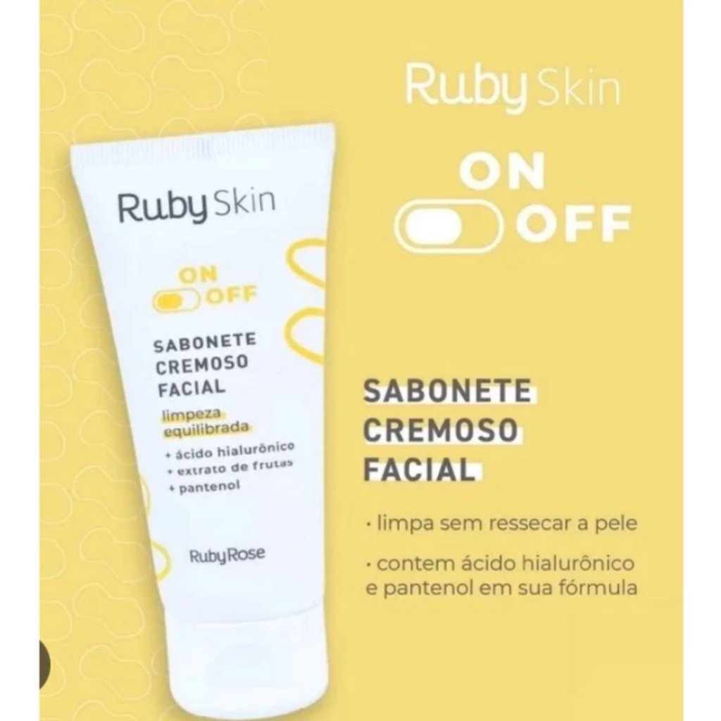 Sabonete Cremoso Hidratacao facial On Off - HB327 - Ruby Rose ÚNICO 4