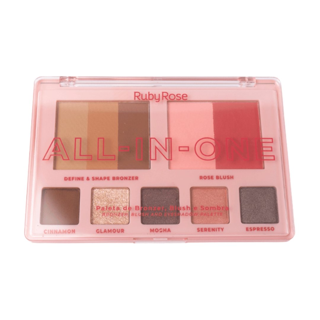 Paleta De Bronzer, Blush e Sombra All In One - Hbm1002 - Ruby Rose Multicolor 2