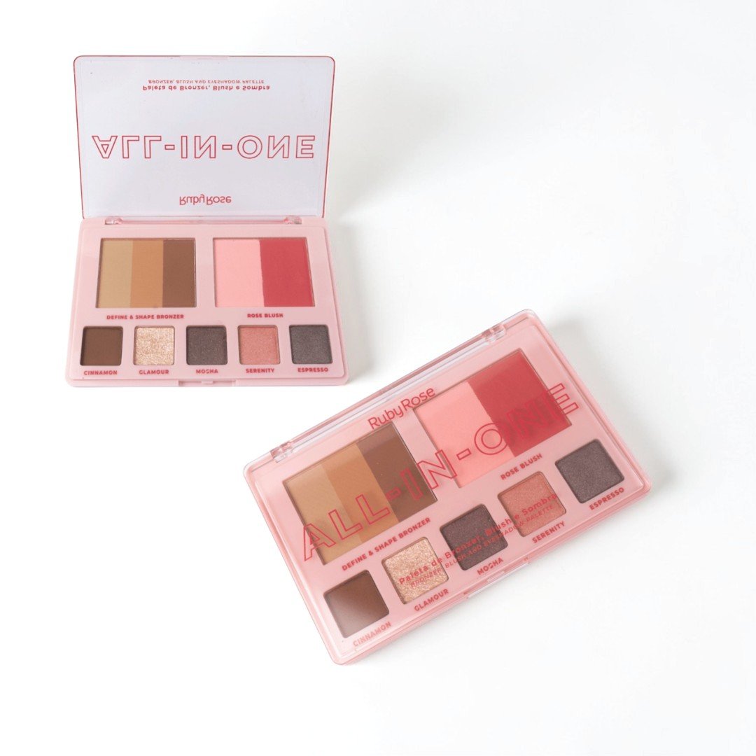 Paleta De Bronzer, Blush e Sombra All In One - Hbm1002 - Ruby Rose Multicolor 3