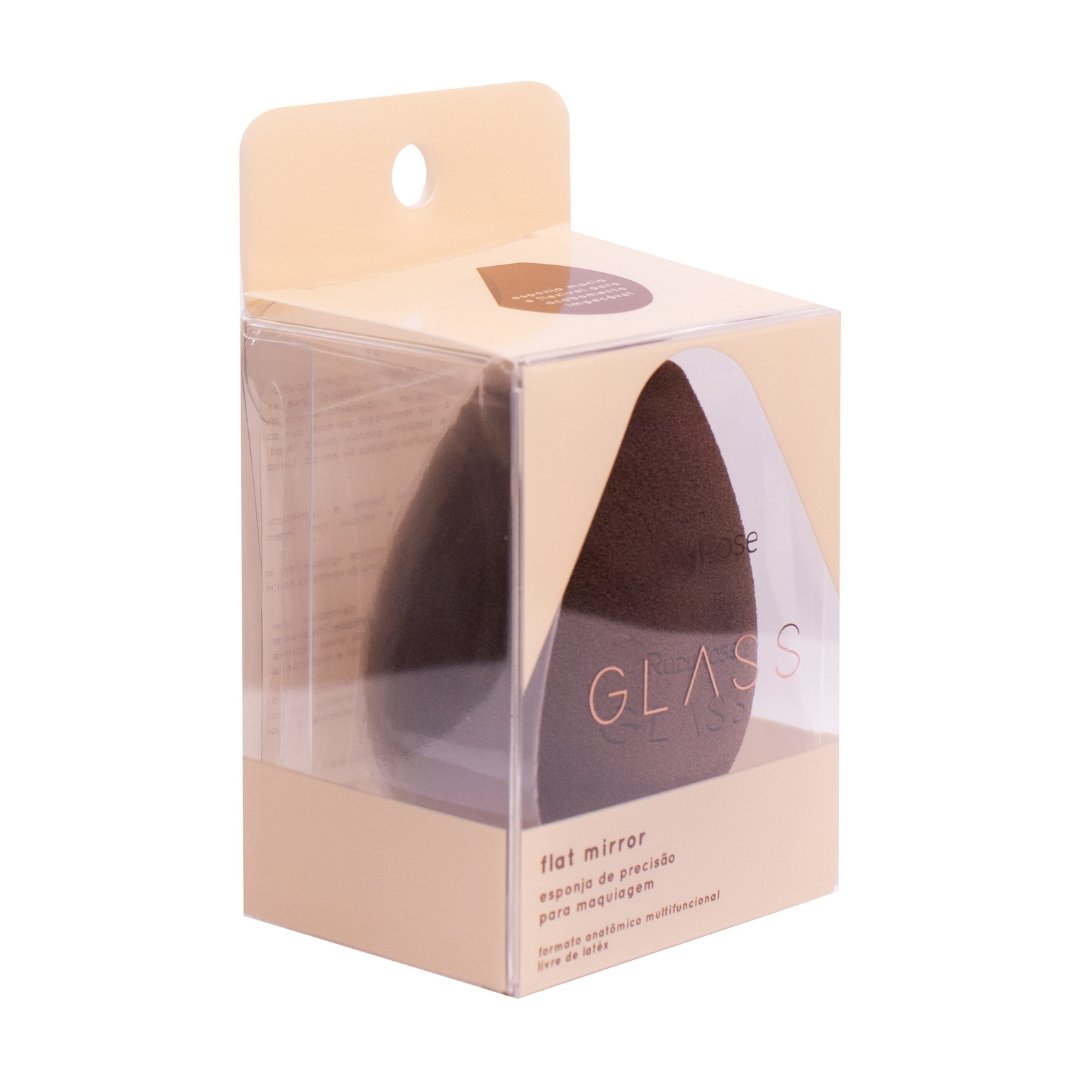 Esponja De Maquiagem Flat Mirror Glass - Hbs06 - Ruby Rose Marrom 3