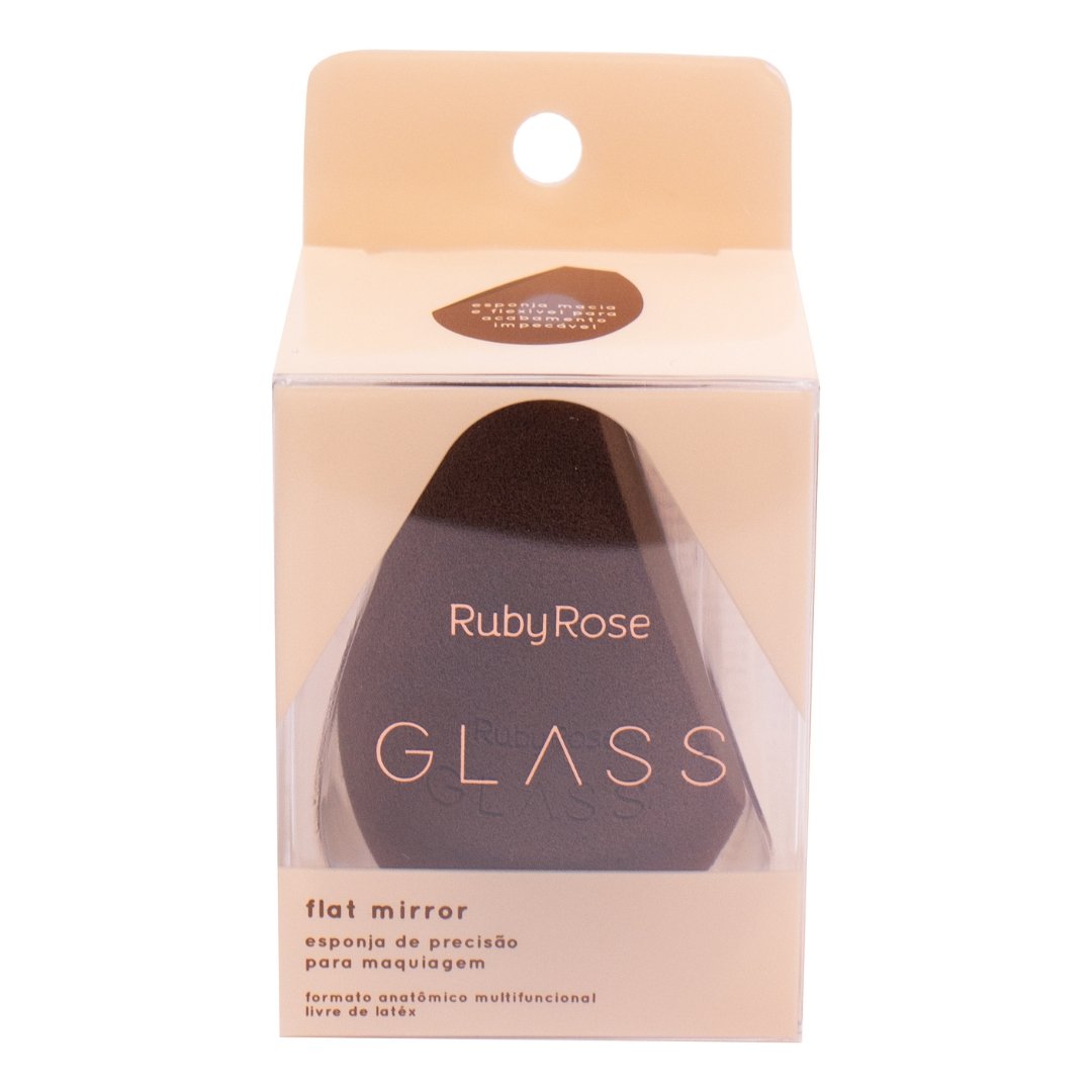 Esponja De Maquiagem Flat Mirror Glass - Hbs06 - Ruby Rose Marrom 5
