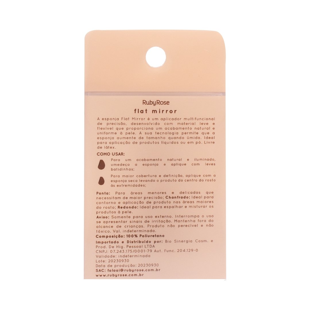 Esponja De Maquiagem Flat Mirror Glass - Hbs06 - Ruby Rose Marrom 6