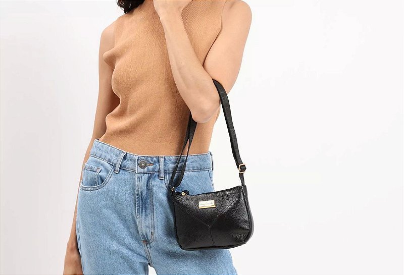 BOLSA FEMININA EM COURO Preto 3