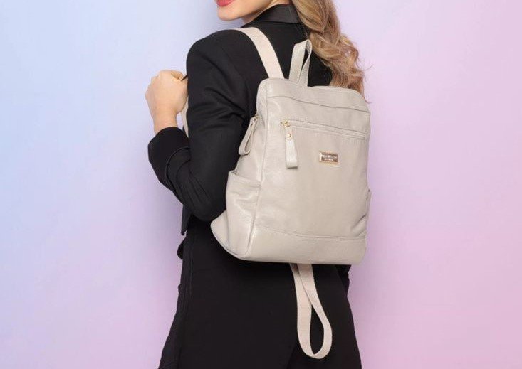 MOCHILA FEMININA EM COURO Marfim 3