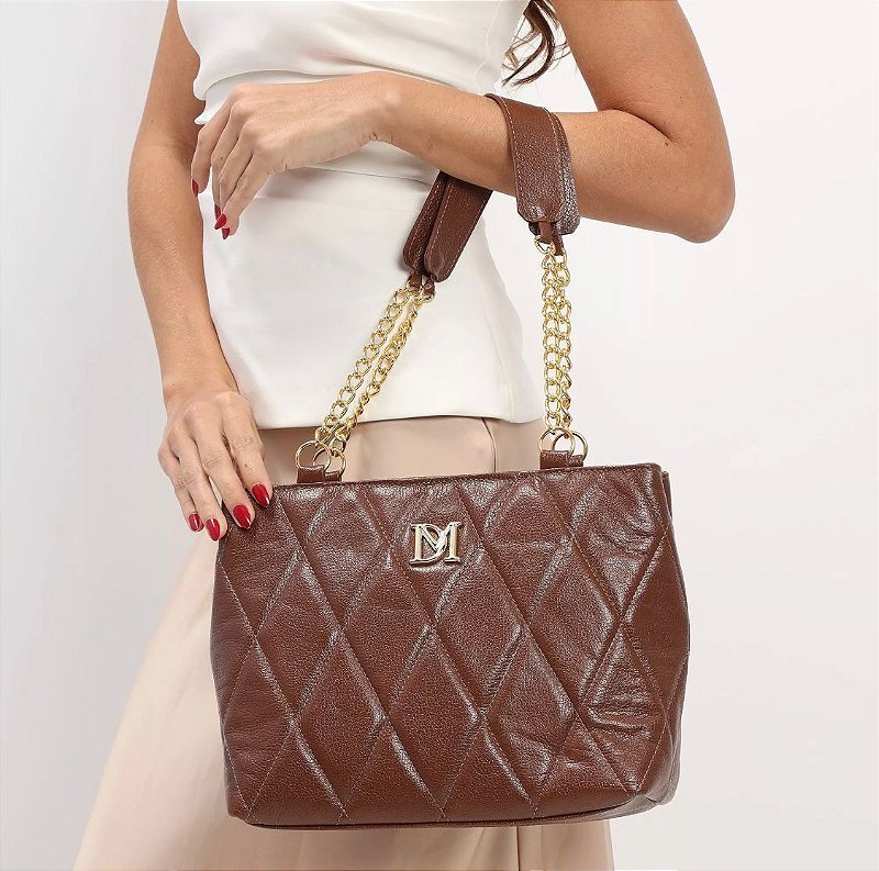 BOLSA FEMININA EM COURO Marrom 3