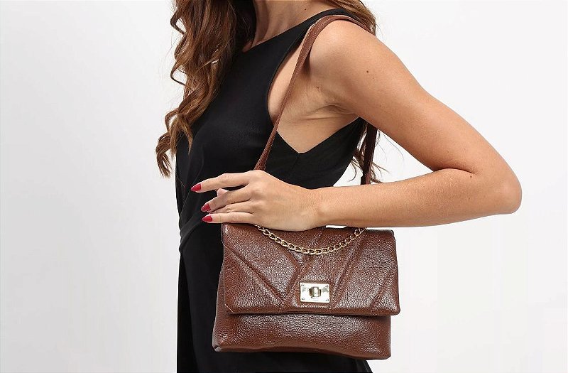 BOLSA FEMININA EM COURO Marrom 3