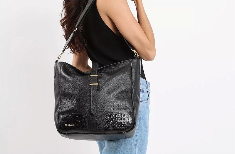 BOLSA FEMININA EM COURO Preto 4