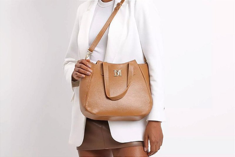 BOLSA FEMININA EM COURO Caramelo 4