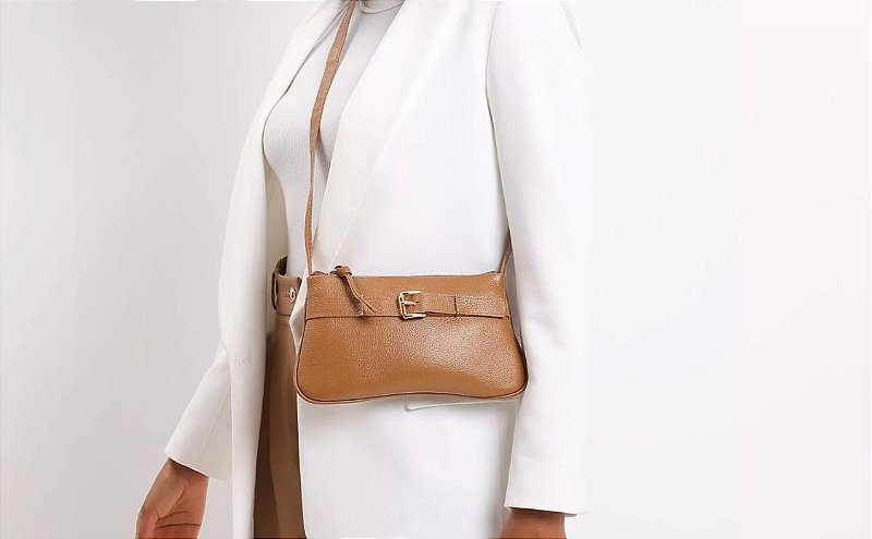 BOLSA FEMININA EM COURO Caramelo 4