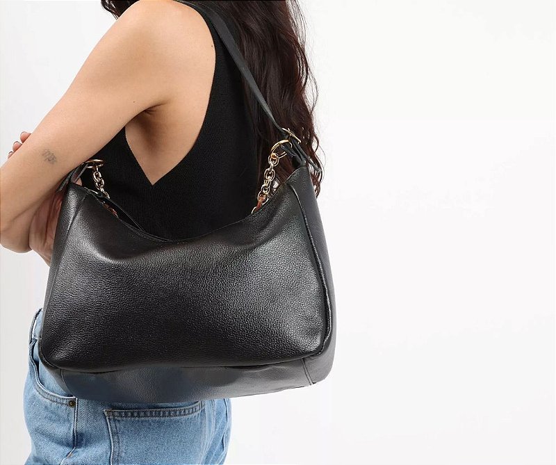 BOLSA FEMININA EM COURO Preto 4